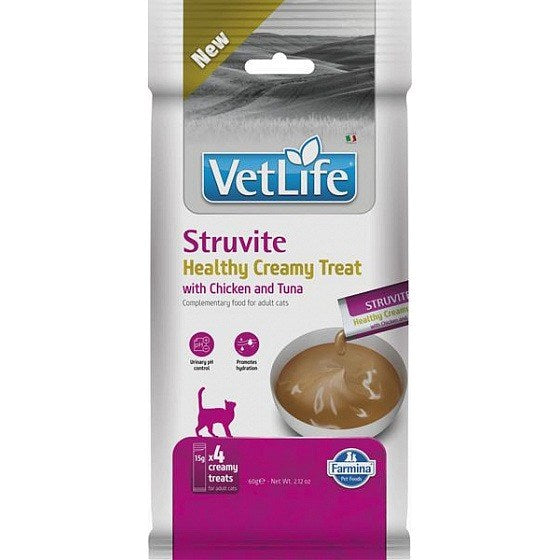 FARMINA VET LIFE CAT STRUVITE кремообразно лакомство с пилешко и риба тон 60 гр.