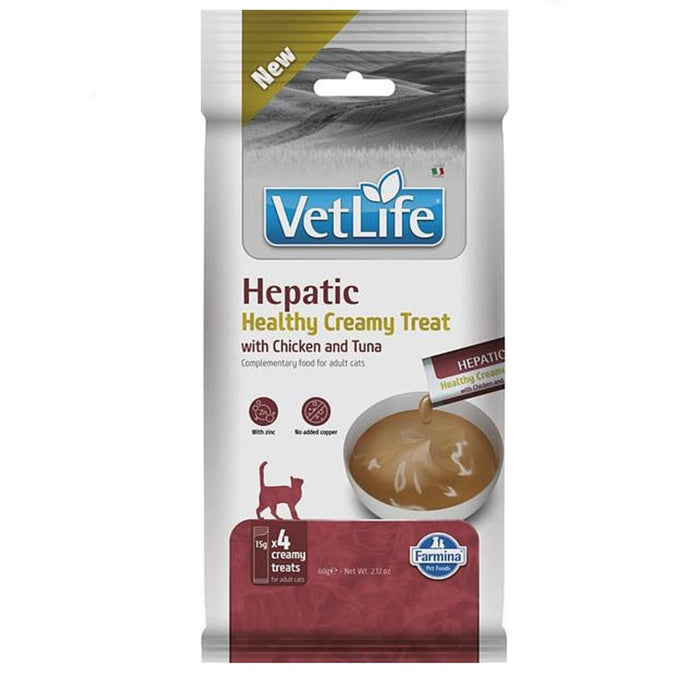 FARMINA VET LIFE CAT HEPATIC CREAMI TREAT с пилешко и риба тон 60 гр.