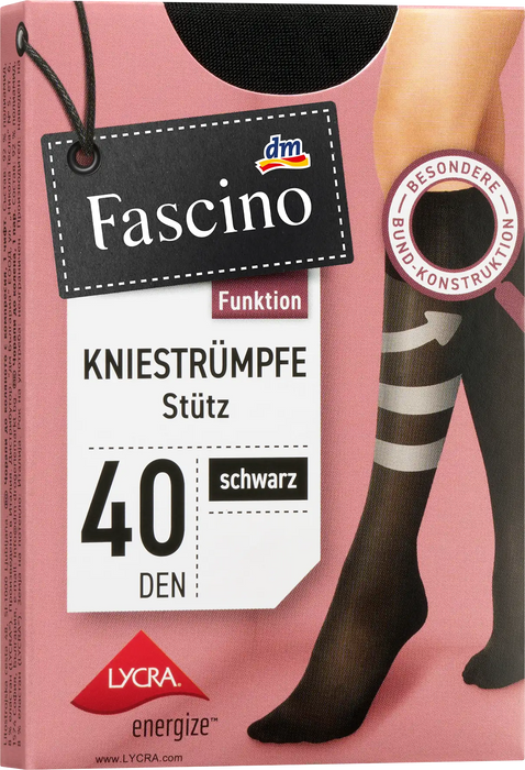 Чорапи до коленете с компресия 40 DEN, черни, 39-42, 1 Чифт