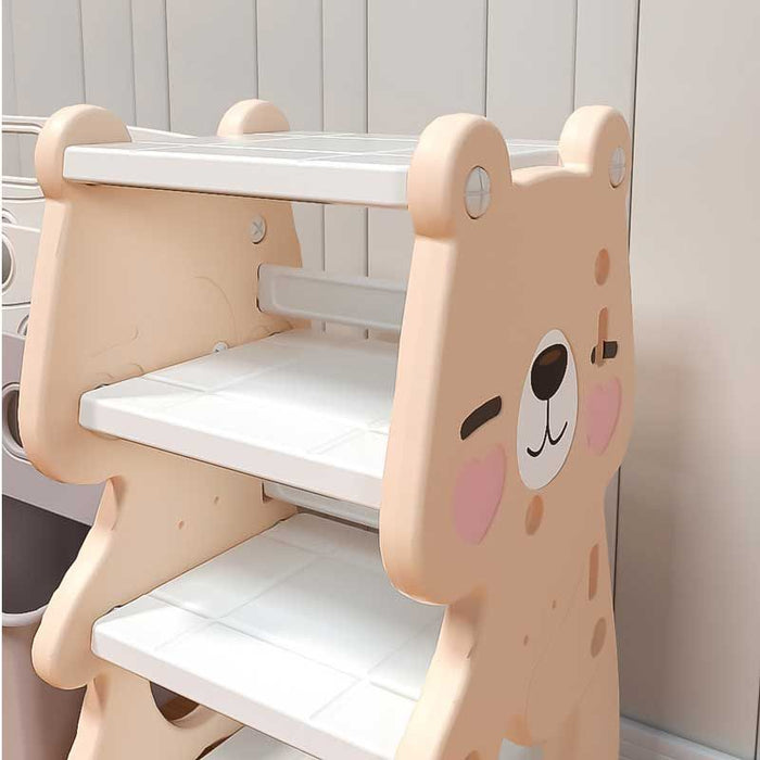 Комбиниран скрин за играчки и книги Feelkids - Розово мече