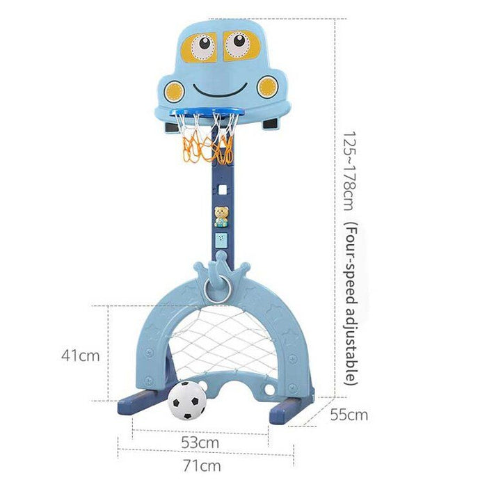Интерактивен баскетболен кош Feelkids - 6 в 1, син