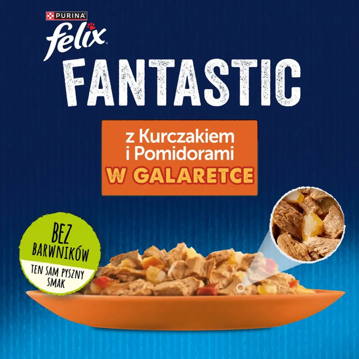 Felix Fanstastic Chicken Tomato - Мокра храна за котки - 85