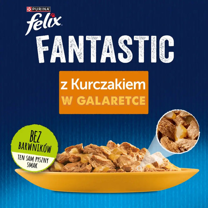 FELIX Fantastic с пиле в желе - мокра храна за котки - 85гр