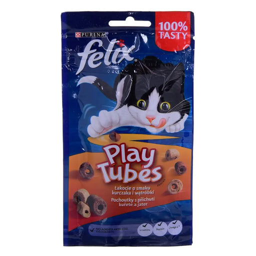 FELIX Play Tubes Chicken Liver - суха храна за котки - 50 гр