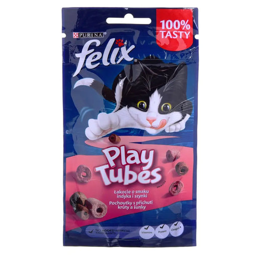 FELIX Play Tubes Turkey Ham - суха храна за котки - 50гр