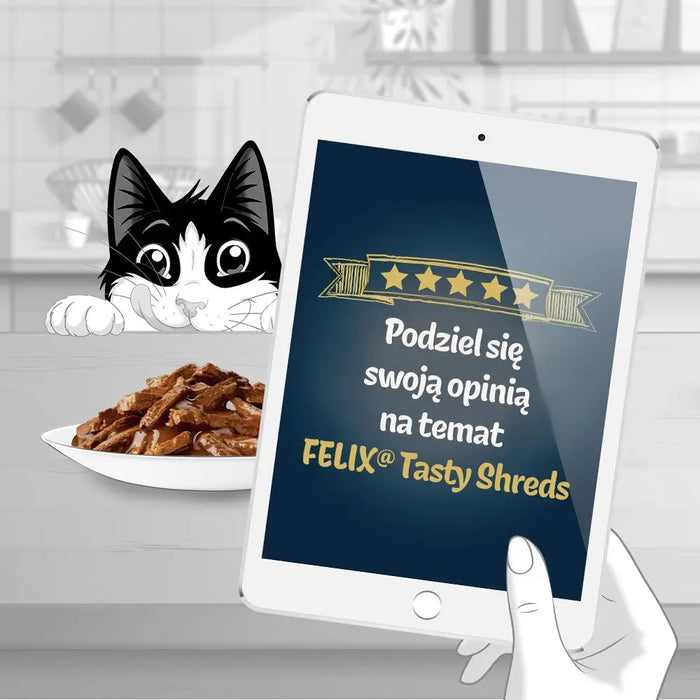 FELIX Tasty Shreds с телешко и пилешко - 4x 80гр