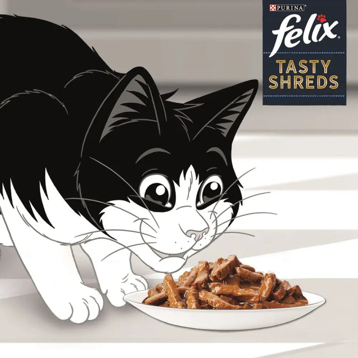 FELIX Tasty Shreds със сьомга и риба тон - 4x 80гр