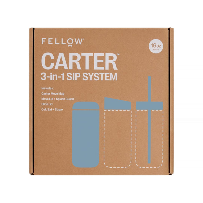 Fellow Carter Move Mug Чаша за пътуване 3 в 1 с 3 капака 473 мл, цвят прах/син