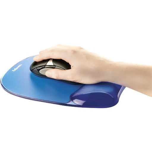 Fellowes CRYSTAL подложка за мишка и китка гел циан