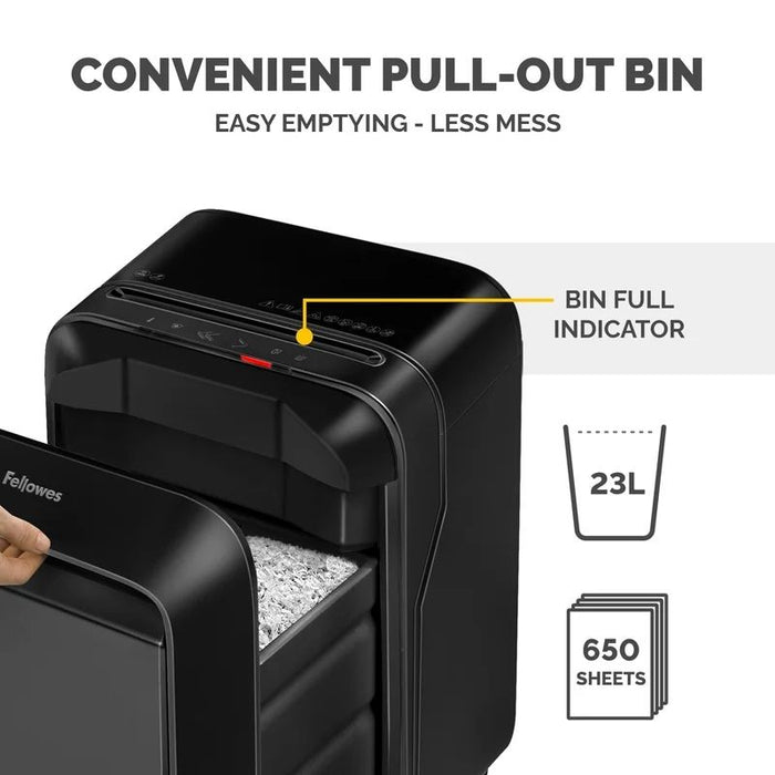 Шредер Fellowes - Powershred LX211, 23l, черен