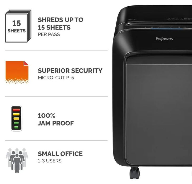 Шредер Fellowes - Powershred LX211, 23l, черен