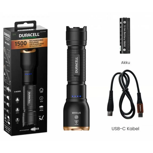 Фенерче Duracell DF1500R черно