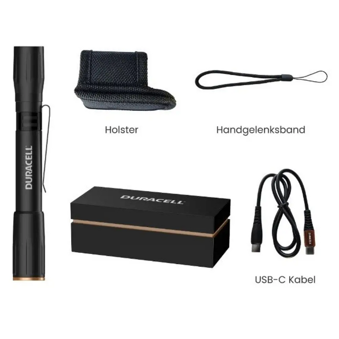 Фенерче Duracell DF400R в подаръчна кутия черно
