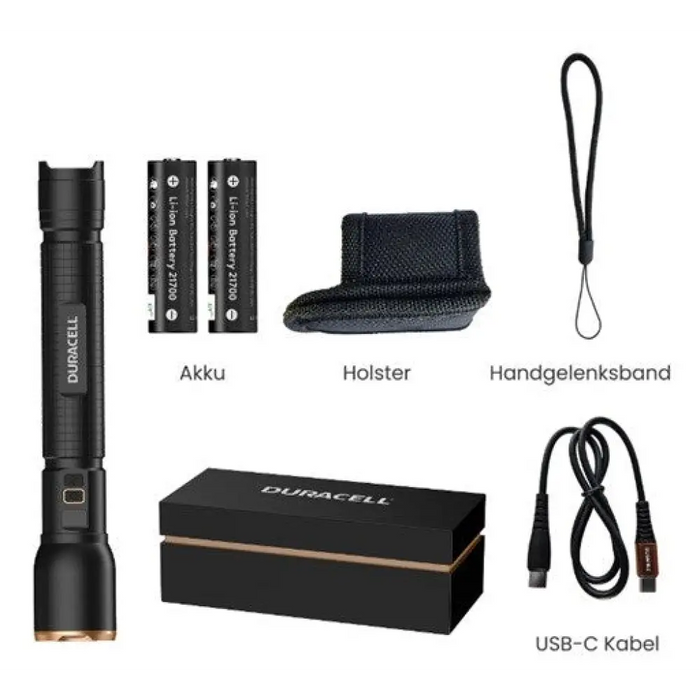 Фенерче Duracell DF6000R в подаръчна кутия черно