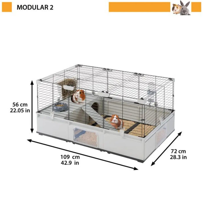 FERPLAST Modular 2 - клетка за заек и домашно морско свинче