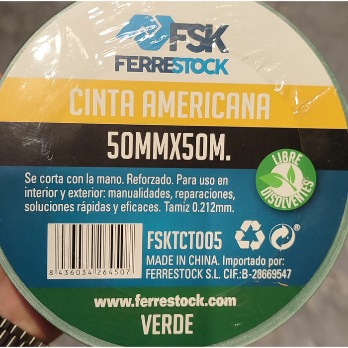 Американска лента Ferrestock Зелен 50 mm x 50 m