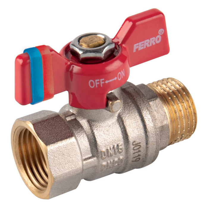 КРАН СФЕРИЧЕН ПЕПЕРУДА FERRO 1/2'' МЖ