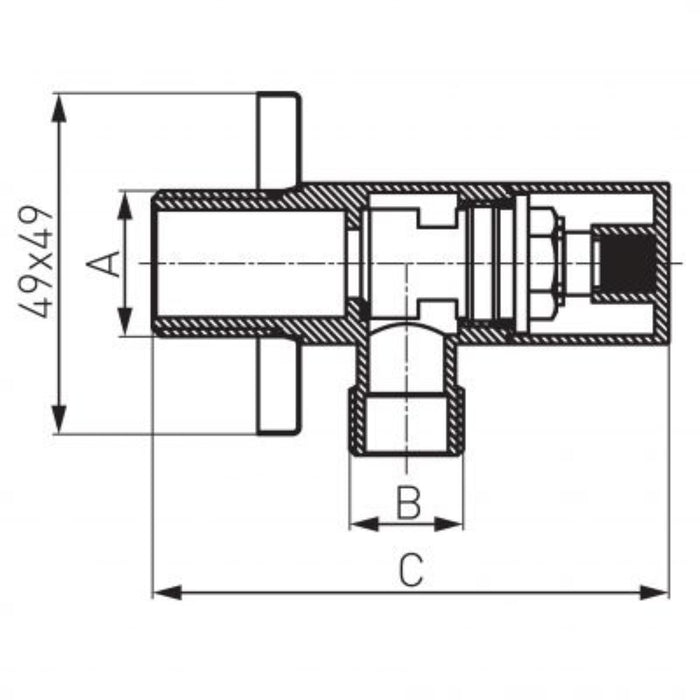ЪГЛОВ КРАН КЕРАМИЧНА ГЛАВА 1/2X3/8