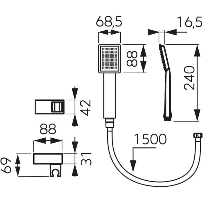 ДУШ КОМПЛЕКТ SINUS 1 ФУНКЦИИ FERRO