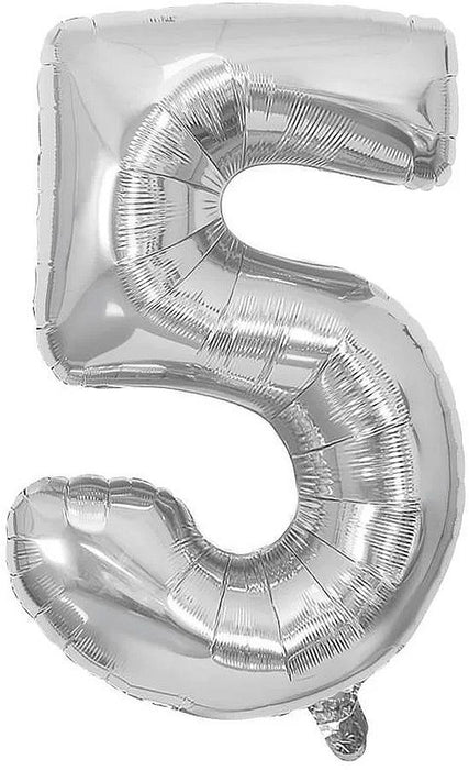 Балон Festa - Цифра 5, 81 cm, сребрист
