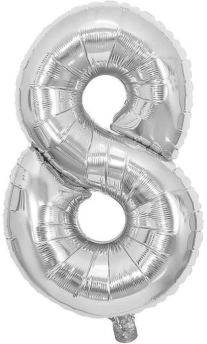 Балон Festa - Цифра 8, 81 cm, сребрист