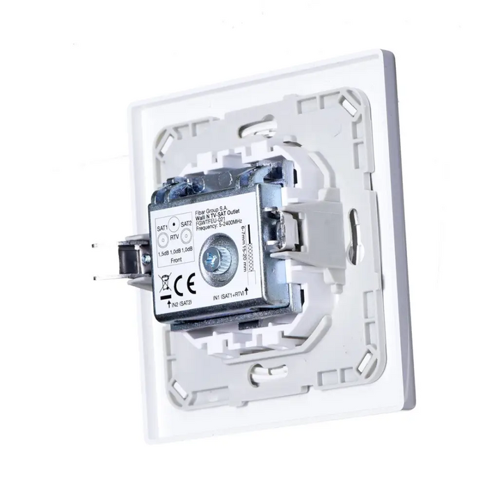 Fibaro Walli N контакт R/TV + SAT Бял