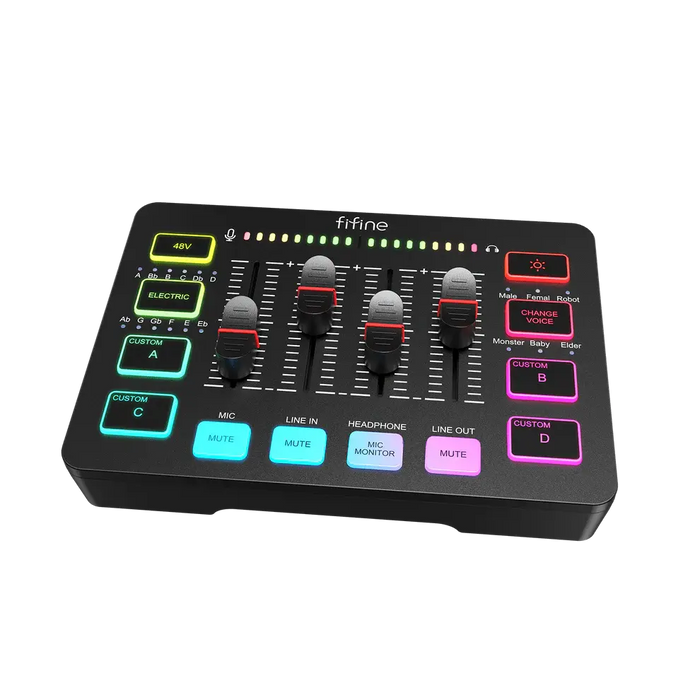 Аудио Миксер FIFINE SC3 RGB Audio Interface - Black