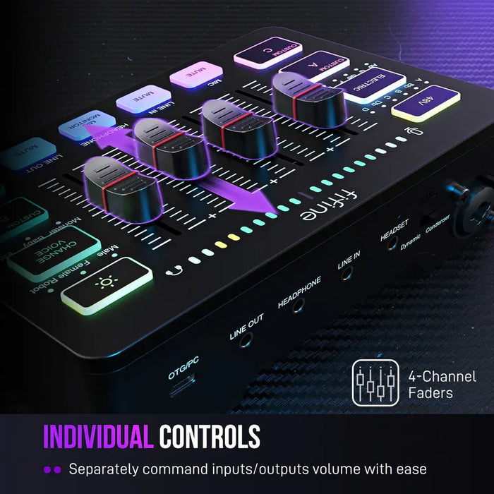 Аудио Миксер FIFINE SC3 RGB Audio Interface - Black