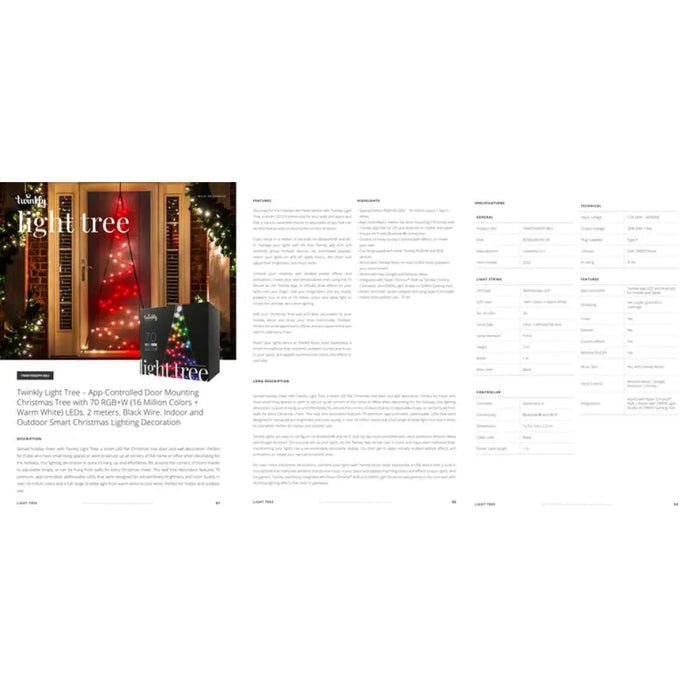 ФИГУРА ДЪРВО 200CM 70LED TWINKLY TWWT050SPP-BEU