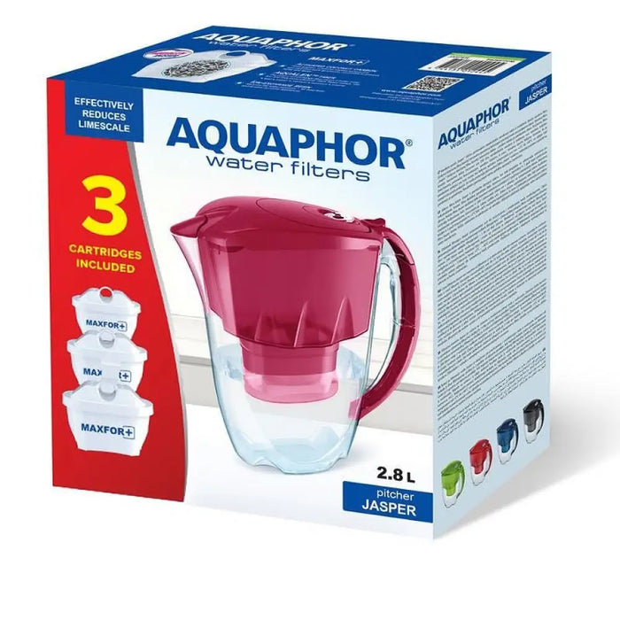 Филтрираща кана Aquaphor ДЖАСПЪР ЧЕРВЕНА + 3БР ФИЛТЪР 2,8 L