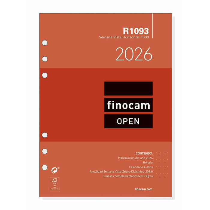 Резервна част за Дневник Finocam  OPEN R1093 2026 15,5 x 21,5 cm