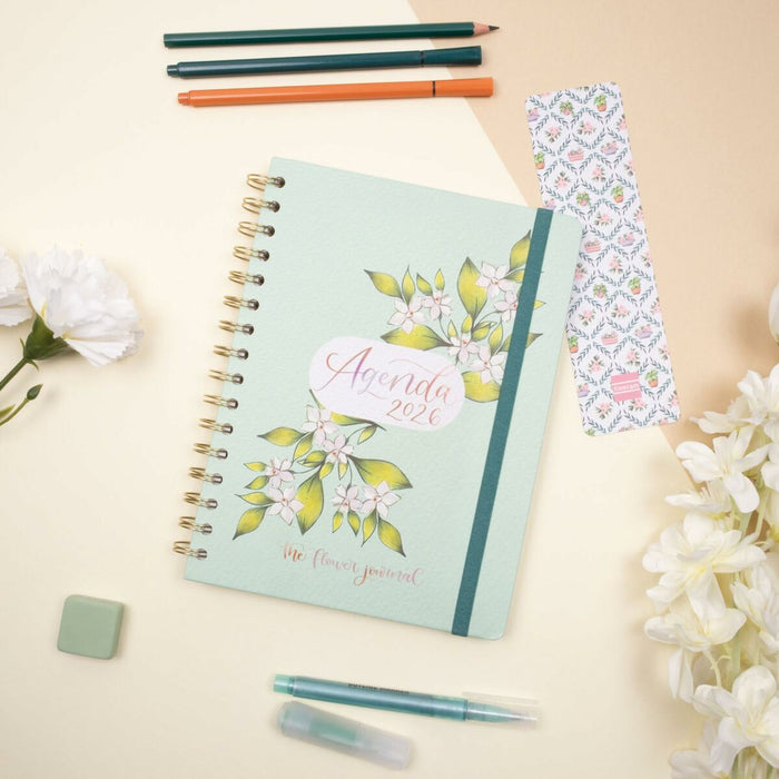 График Finocam THE FLOWER JOURNAL A5 15,5 x 21,2 cm Зелен 2026