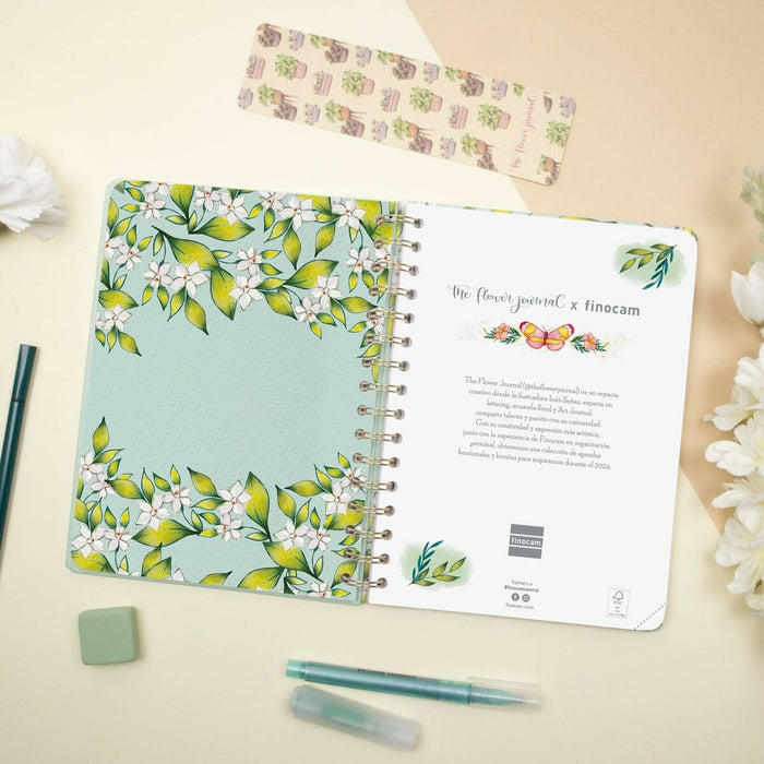 График Finocam THE FLOWER JOURNAL A5 15,5 x 21,2 cm Зелен 2026