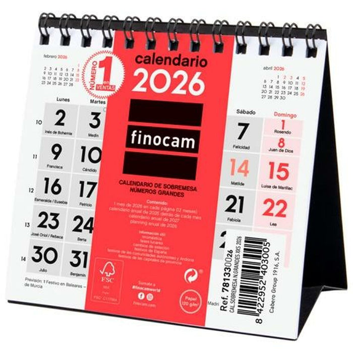 Настолен Календар Finocam хартия 11 x 11 cm 2026