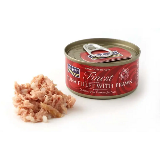 FISH4CATS Филе от риба тон със скариди - мокра храна