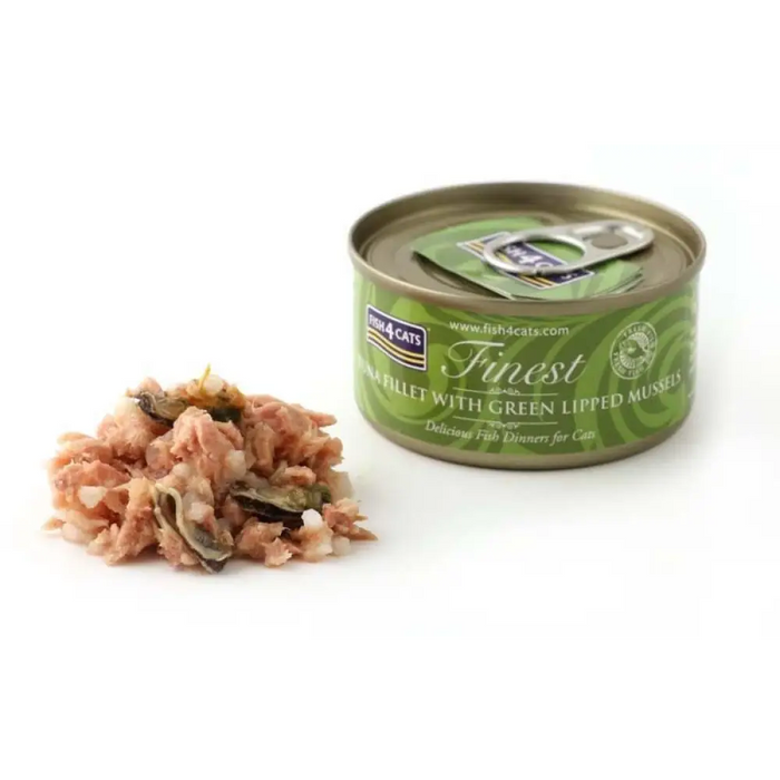 FISH4CATS Филе от риба тон със зеленоуста мида - мокра