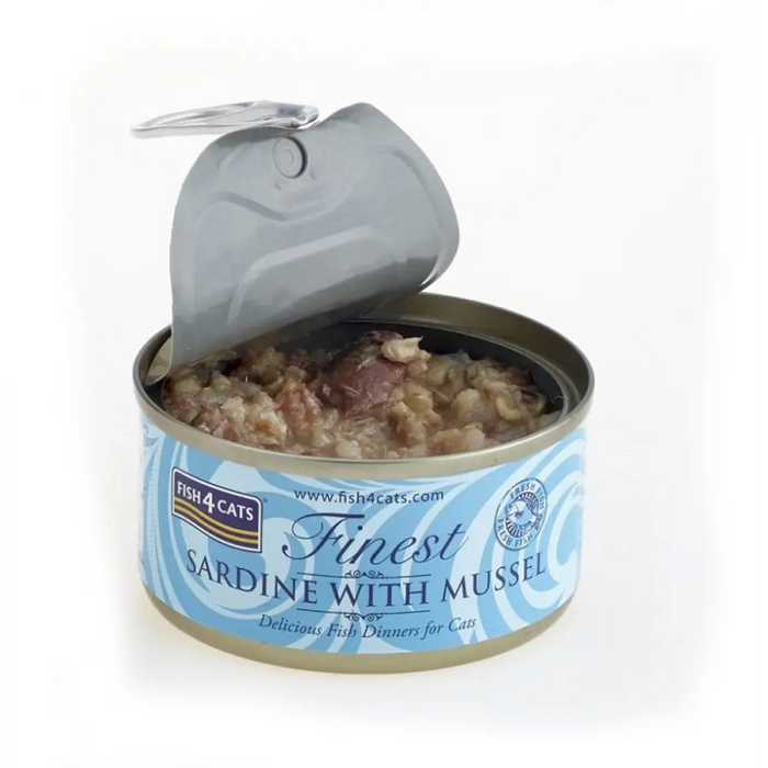 FISH4CATS Сардини с миди - мокра храна за котки - 70гр