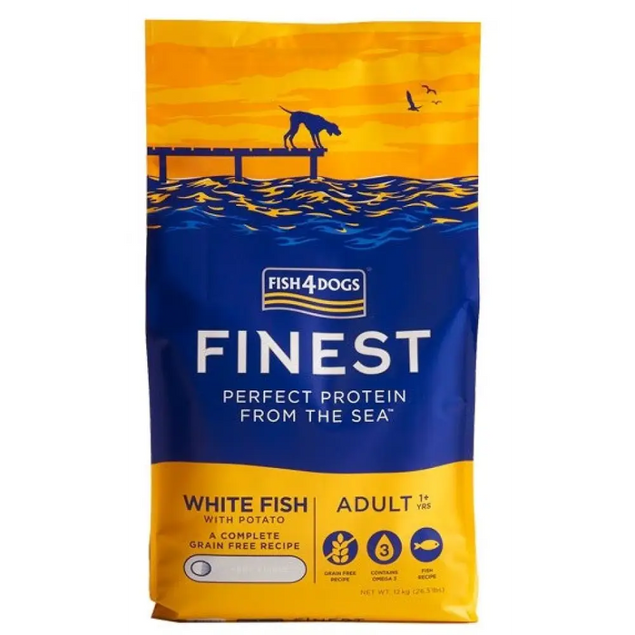 FISH4DOGS Finest Ocean White fish M/L - суха храна