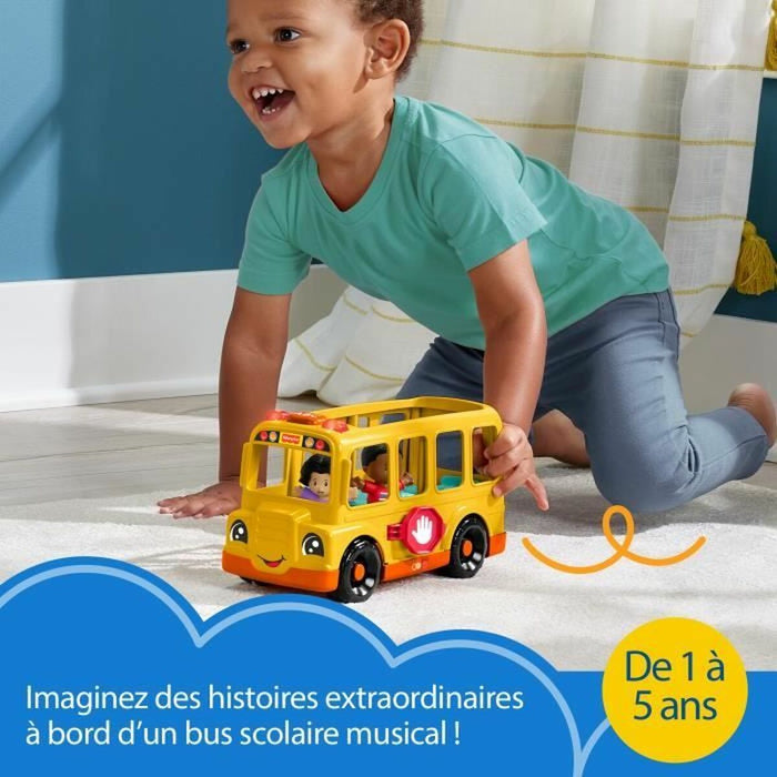 Фигурки на Герои Fisher-Price Little People-El autobús escolar-Vehículo de empuje musical HYT03