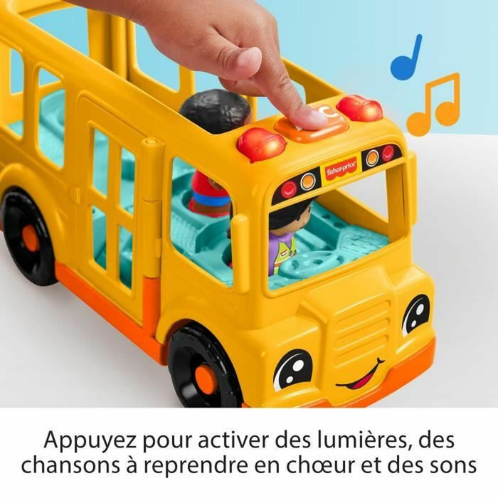 Фигурки на Герои Fisher-Price Little People-El autobús escolar-Vehículo de empuje musical HYT03