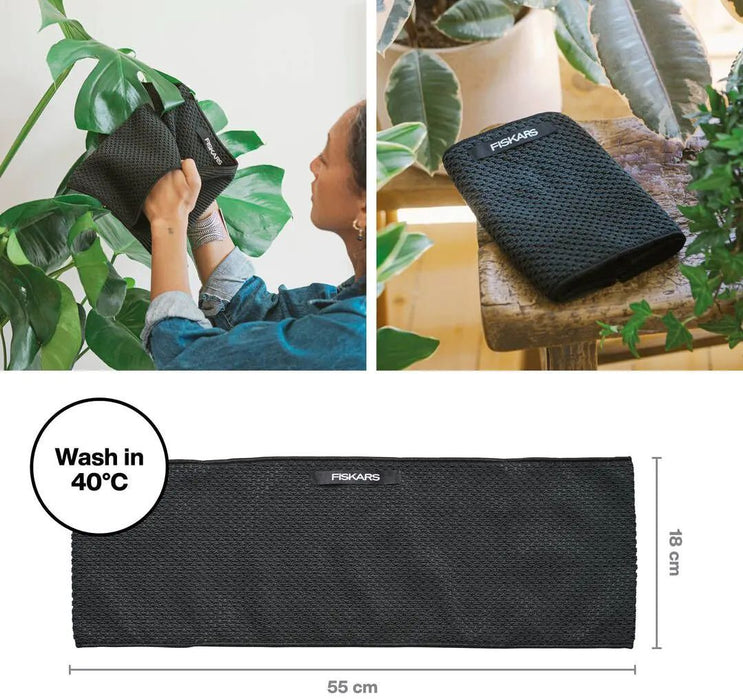 Кърпа за почистване на стайни растения Fiskars - Черна