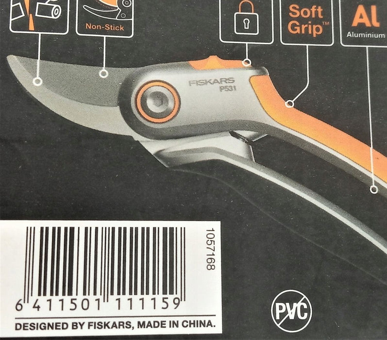Лозарска ножица Fiskars - Plus Мetal, P531, 210 mm, до 24 mm