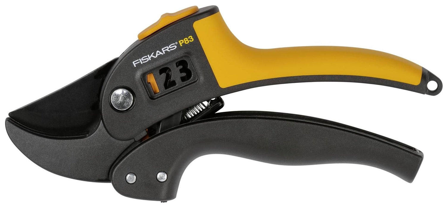 Лозарска ножица Fiskars - PowerStep, P83, наковалня, до 24 mm