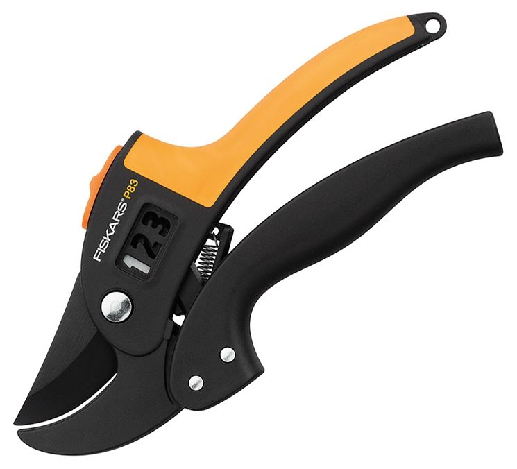 Лозарска ножица Fiskars - PowerStep, P83, наковалня, до 24 mm