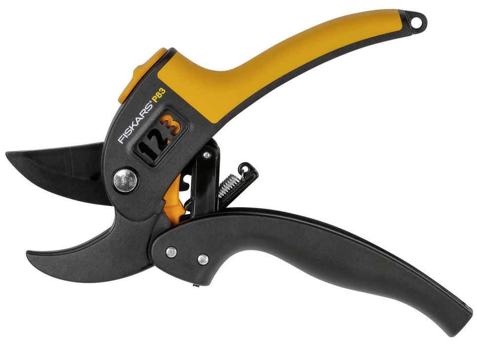 Лозарска ножица Fiskars - PowerStep, P83, наковалня, до 24 mm