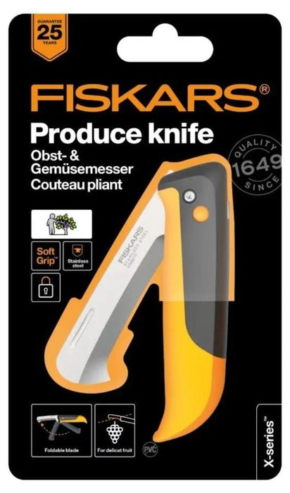 Нож за прибиране на реколта Fiskars - X-series, K80, сгъваем, 7.7 cm