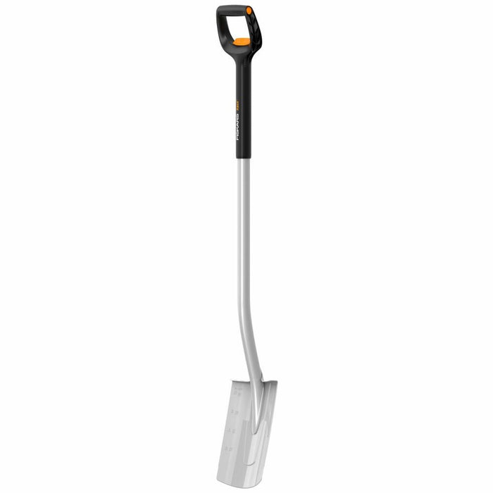 Телескопична заоблена лопата Fiskars - Xact, 110.8-130 cm