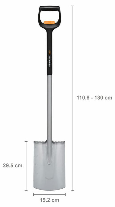 Телескопична заоблена лопата Fiskars - Xact, 110.8-130 cm