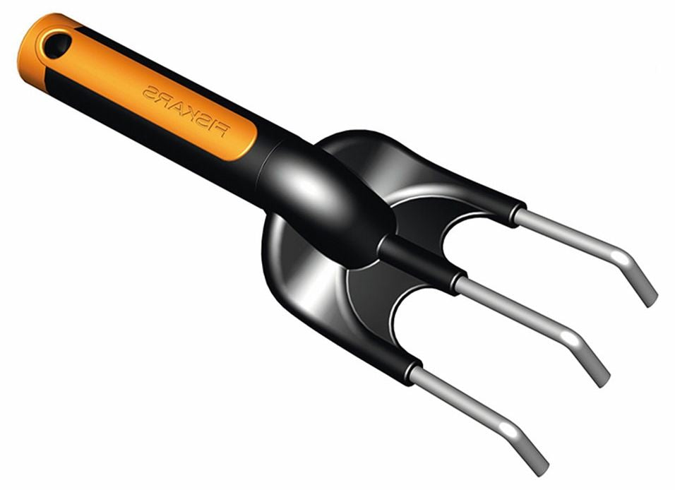 Градински култиватор Fiskars - Premium Planters, 3 зъба, 25 cm