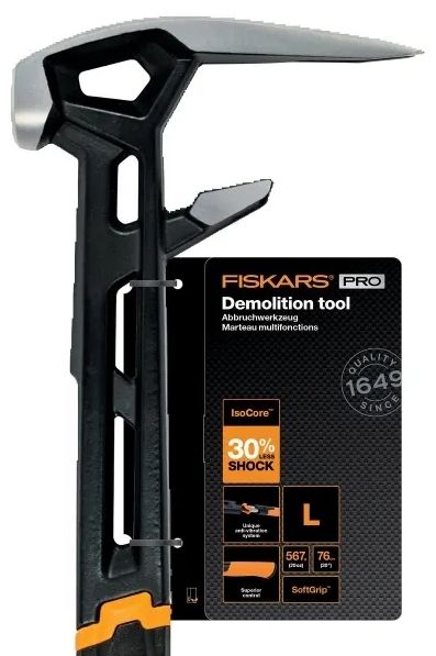 Чук за разбиване и къртене Fiskars - Pro IsoCore, 2.61 kg, размер L